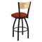 Holland Bar Stool Co 25" Swivel Counter Stool, Black Wrinkle, Nat Back, Graph Poppy Seat 83025BWNatMplB021 - alternate 4